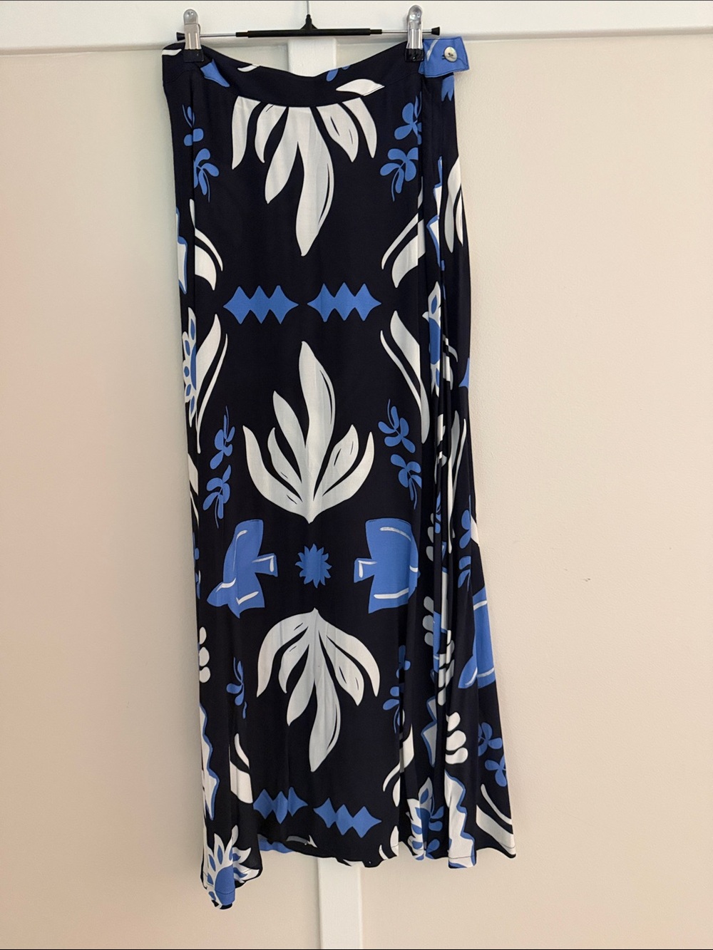 Fifteen Twenty  Maxi Skirt with Blue and White Floral Print
